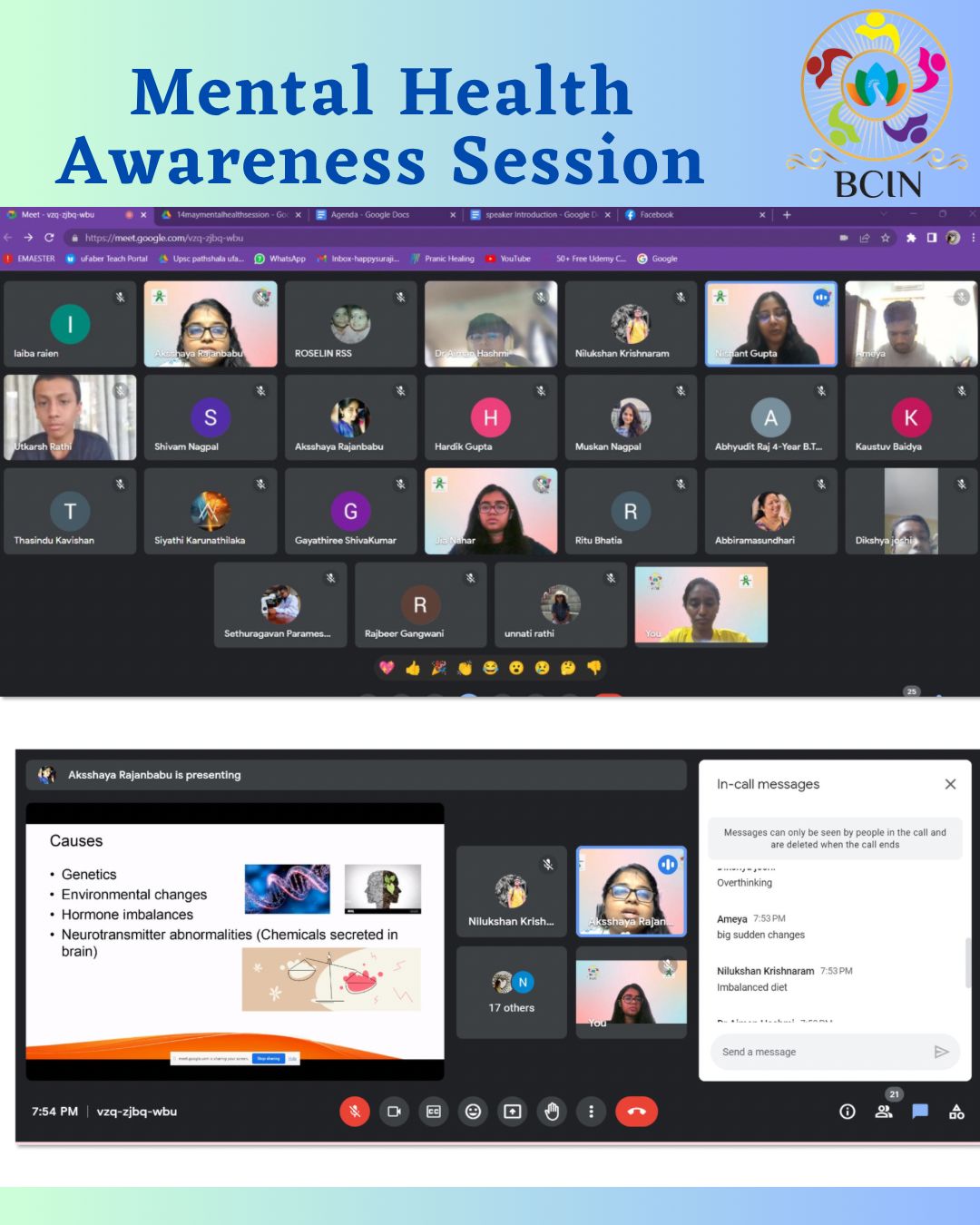 BCIN Conducted Mental Health Awareness Session